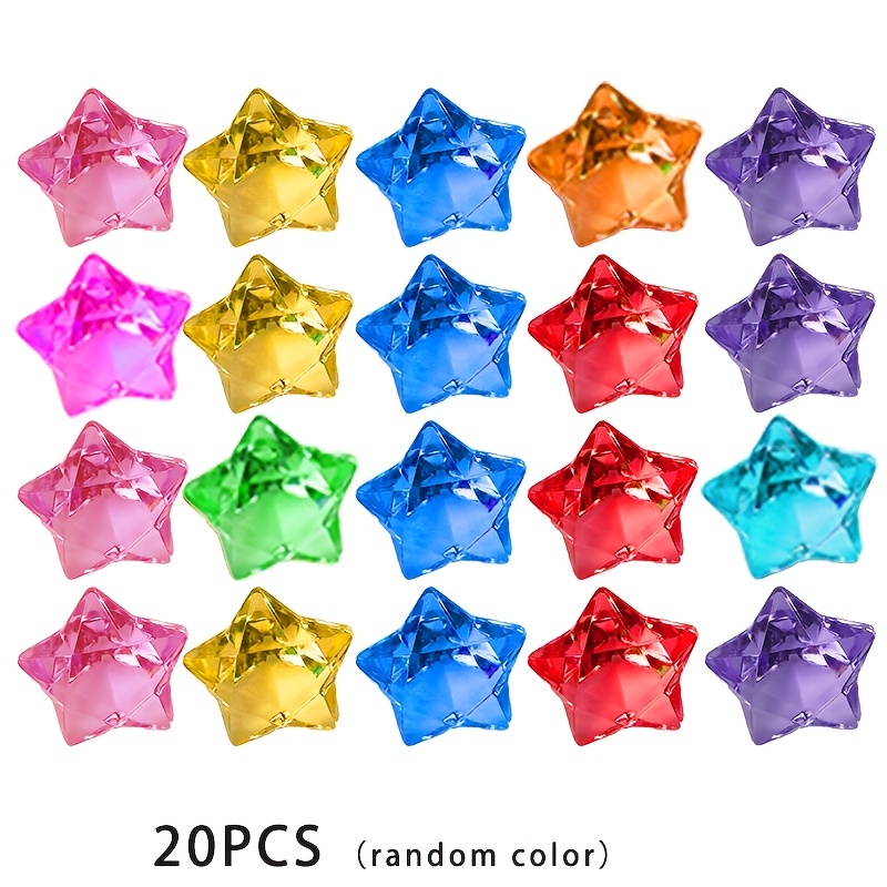 TEMU 10//100pcs 30*30mm Random Color Acrylic Multi- Pentagram Vase Filling For Christmas And New Year For Table Scatters, Vase Fill, Event, Wedding,