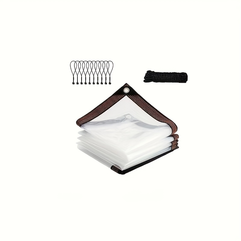 E-shop Transparente wasserdichte Plane Pergola Abdeckung Kunststoff Seitenteil, mit Löchern, geeignet für Balkone, Terrassen, Veranden, Pavillons 10