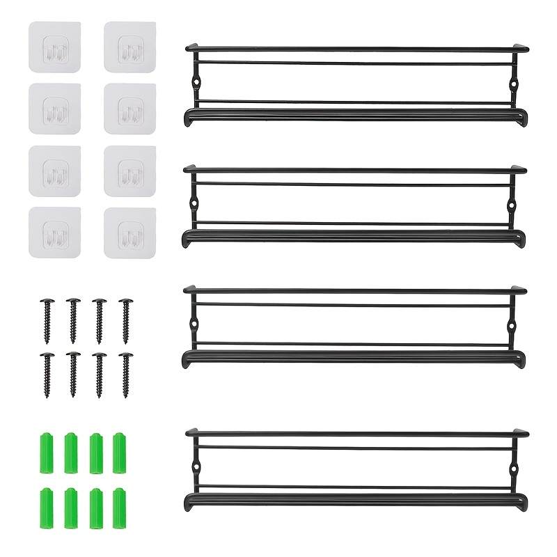 TEMU 4pcs Spice Jar Rack Kitchen Cupboard Door Wall Storage Organiser Cabinet