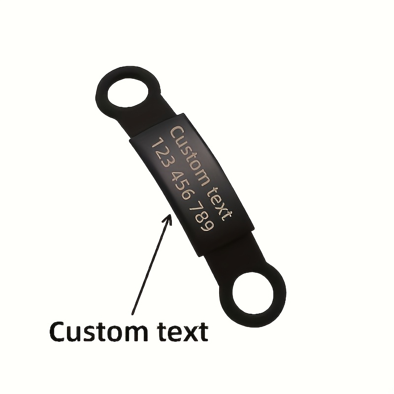 TEMU Personalized Sliding Stainless Steel Pet Id Tag With Collar Slider - Anti-lost Phone Number/name Plate Suitable For Small, Medium & Large Dogs