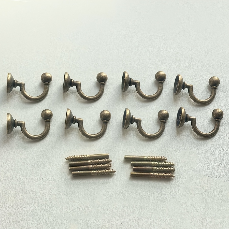 TEMU 8pcs Set Curtain Wall Hooks Metal Hooks With Screws Window Decoration And Additions Home Decoration