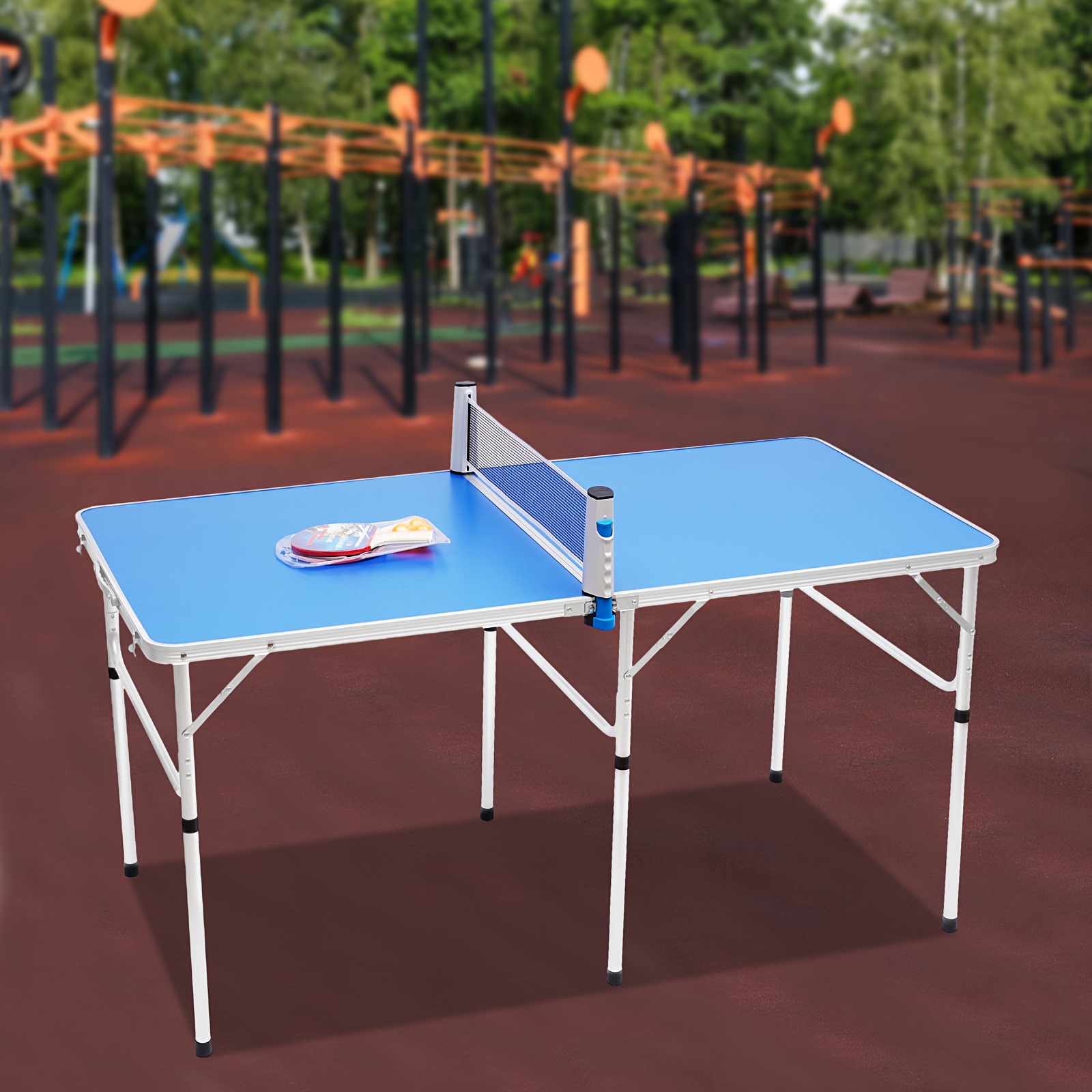 Image of Folding Table Tennis Game Table Set, Portable Pingpong Table Game Set, Foldable Table Tennis Game Set With Net, 2 Table Tennis Paddles