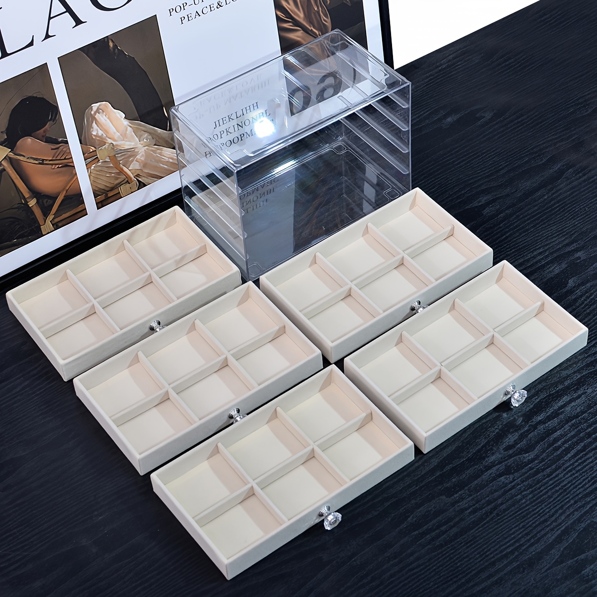 1pc elegant 5 layer acrylic jewelry organizer box with drawers   for necklaces bracelets earrings and rings perfect gift for valentine s day christmas or jewelry lovers jewelry box Product details 8
