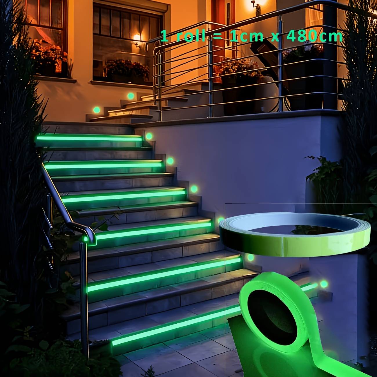 Image of 1cm X 480cm Night- Tape Self-adhesive For & Switch Panels, Home Decoration, Cut To Any Shape, Nighttime Safety Warning Tape