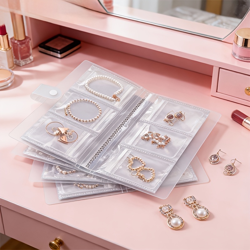 1pc portable jewelry storage book   easy to carry durable material travel organizer perfect gift for jewelry lovers polyvinyl chloride rectangle shape   brand jewelry rolls Product details 6