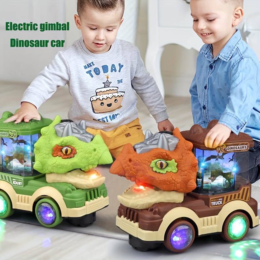 

Dinosaur-themed Electric Toy Car With Lights & Music - Perfect Gift For Boys Ages 3-8, Featuring Triceratops & Tyrannosaurus Rex Dinosaur Toys Dinosaur Toys For Boys