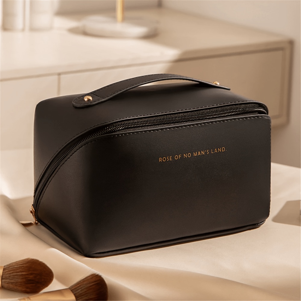 TEMU Large Capacity Expandable Travel Organizer Bag - Makeup And Toiletry Bag With Zippered Compartments, Suitable For Women, Gym, Business Travel,