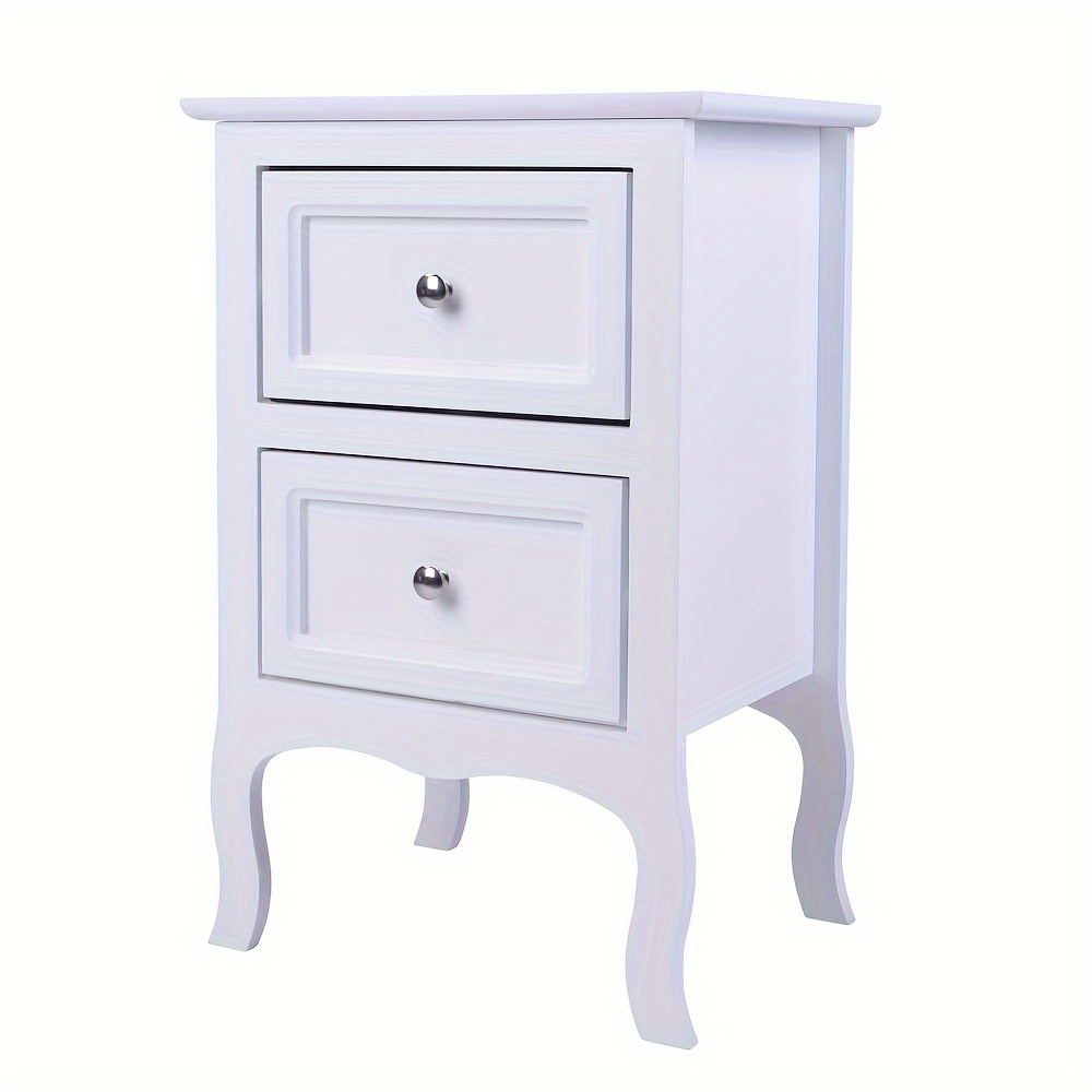 

Country Style Two-tier Night Table Large Size White