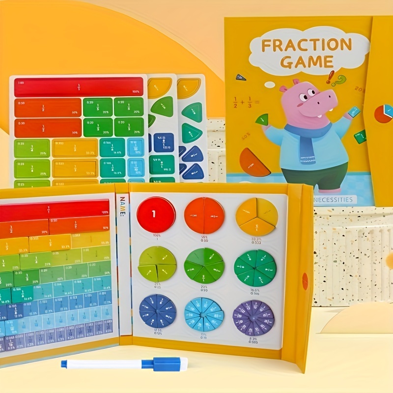 

Livre de Fractions Magnétiques pour Enfants de 6 à 8 Ans: Cahier d'Apprentissage Mathématique Précoce - Jouet Éducatif pour Enfants d'âge Préscolaire et Élèves du Primaire