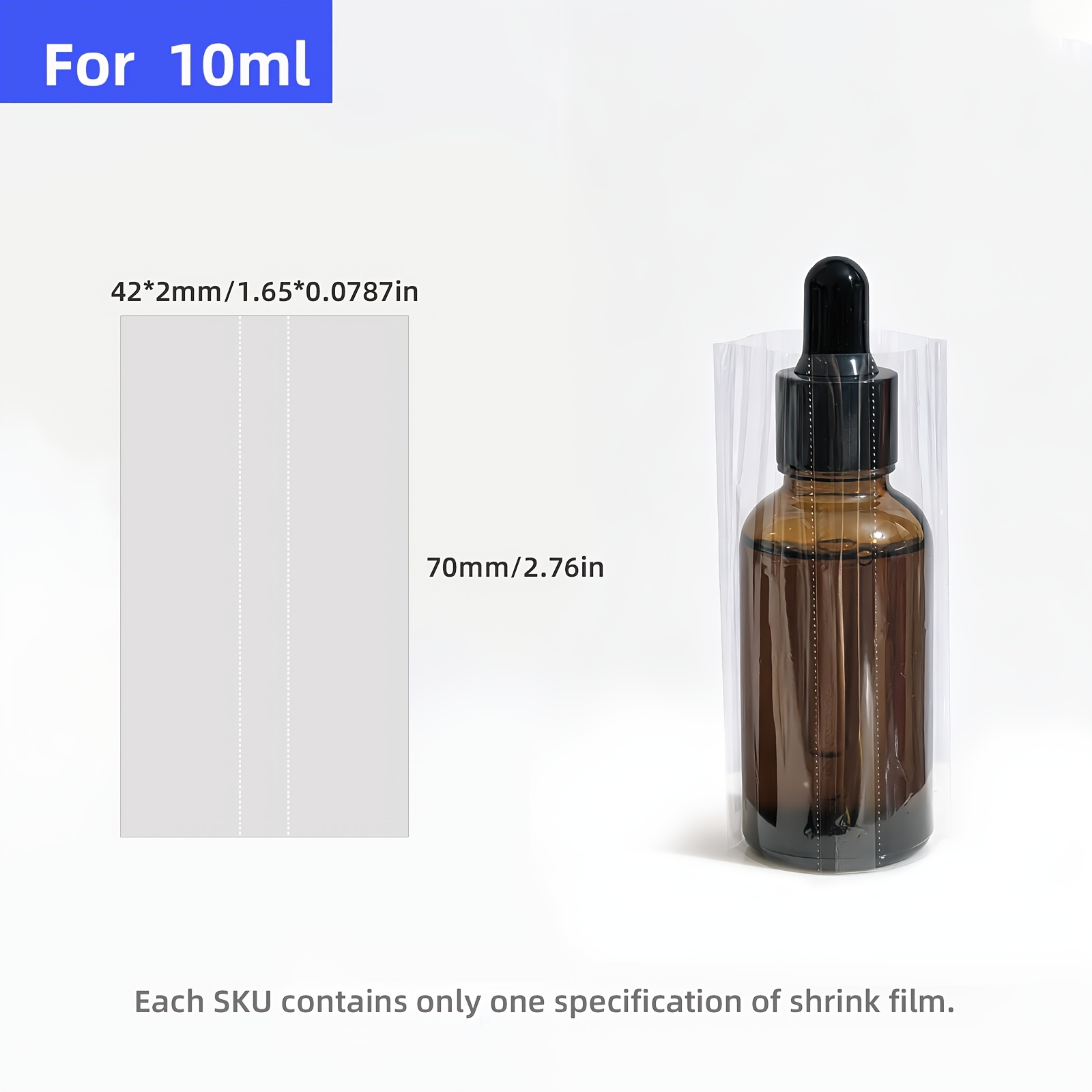 TEMU 100 stuks PVC Krimpkous, Geschikt voor 10ml/15ml, 30ml Reagensflessen, Transparante Krimpkous Verpakking/ Afsluitfolie, Anti-Opening Folie