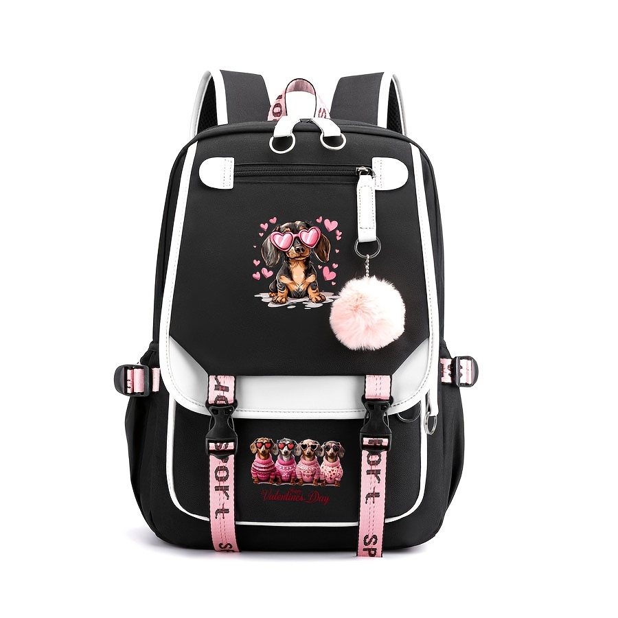 TEMU Large Capacity Backpack With Dog Print Design, , Adjustable Shoulder Straps. Perfect For Gym, Daily , And Travel, And Makes A Great Birthday Or