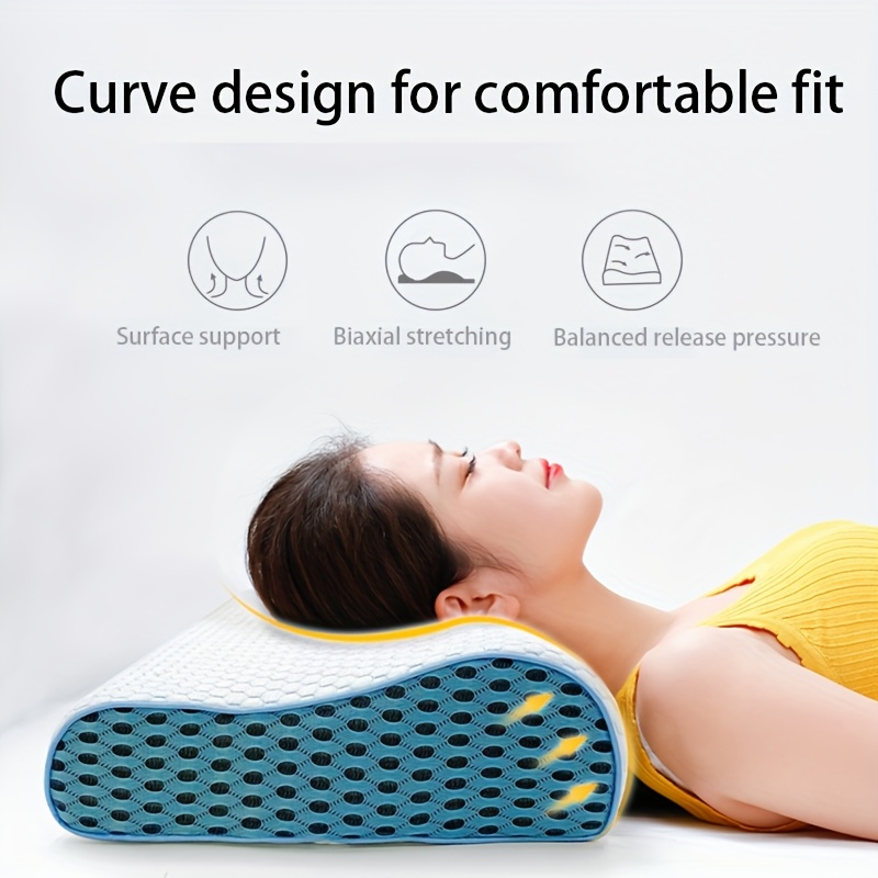 Neck Care Memory Pillow with Ergonomic Design, Dual Height for Different Sleeping Preferences, Honeycomb Fabric for Comfortable Micro-Environment, Slow-Rebound Zero Pressure Technology – Healthy Sleep