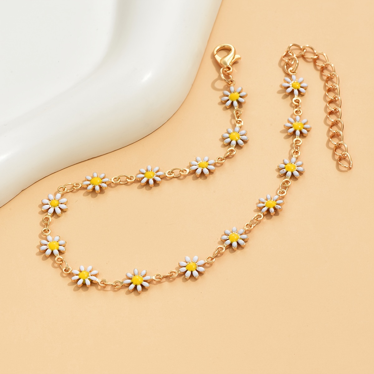 chic summer beach vacation anklet for teens   copper with daisy charms perfect gift 1