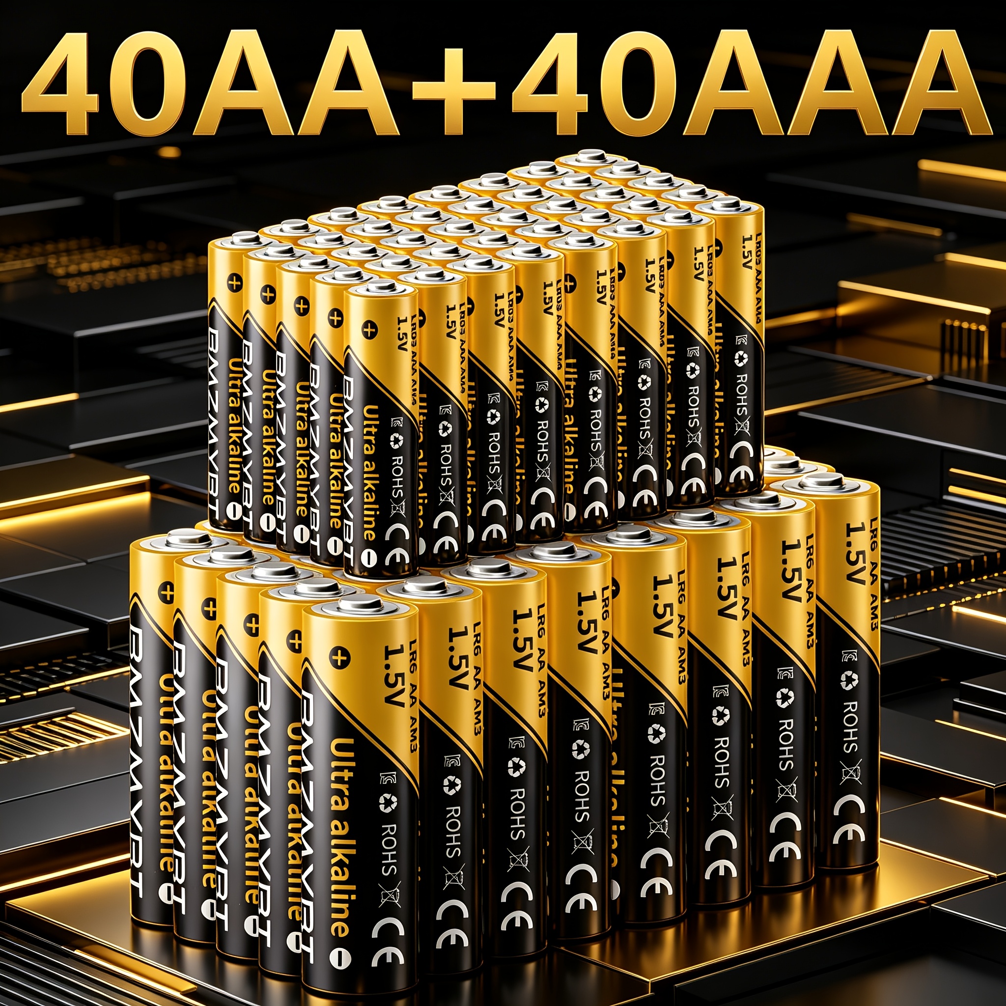 40pcs Aa+40pcs Aaa Batteries | Long- For Toys, Remotes, Clocks, Radios, Flashlights, Keyboards, Mice & All Household Electronics