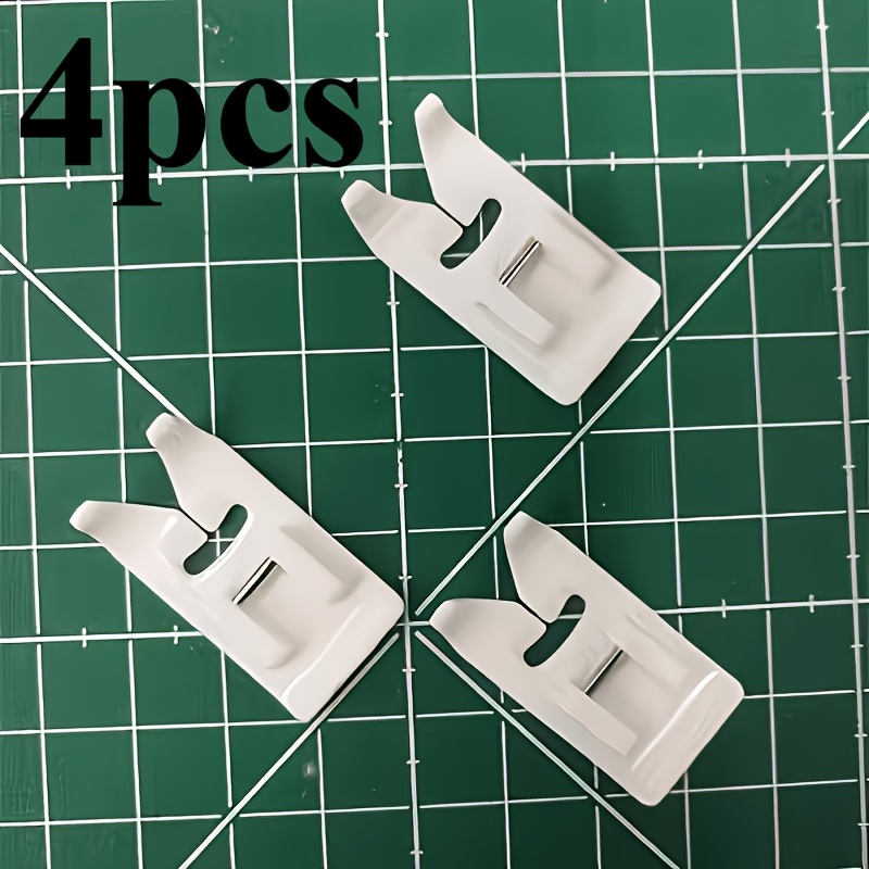 TEMU 4pcs White Teflon Presser Foot Set, Universal, And Smooth Sliding, Sewing Machine Additions, Suitable For Leather And Quilts, Easy And Precise