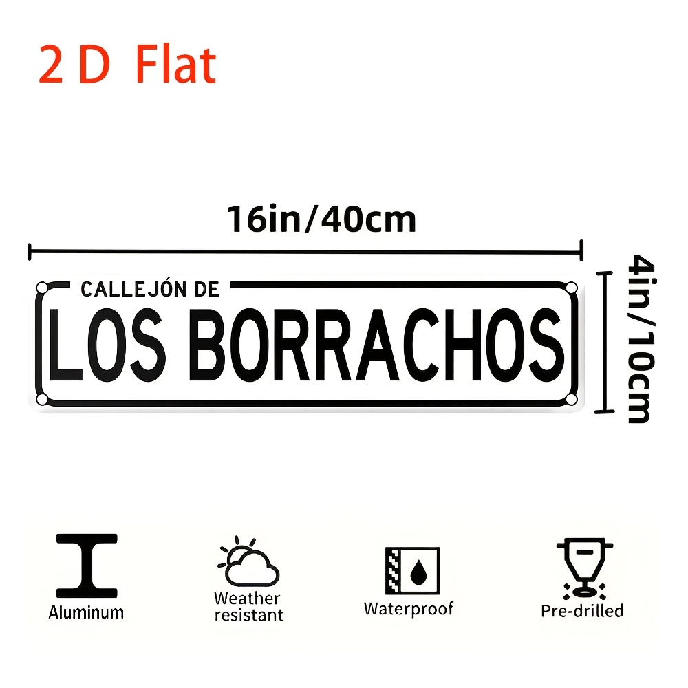 TEMU Letrero Vintage de Aluminio "Callejón De Los " - 16X4 Pulgadas, de Pared Retro Adecuado para Hogar, Bar, Cafetería, Decoración de Garaje, Placa