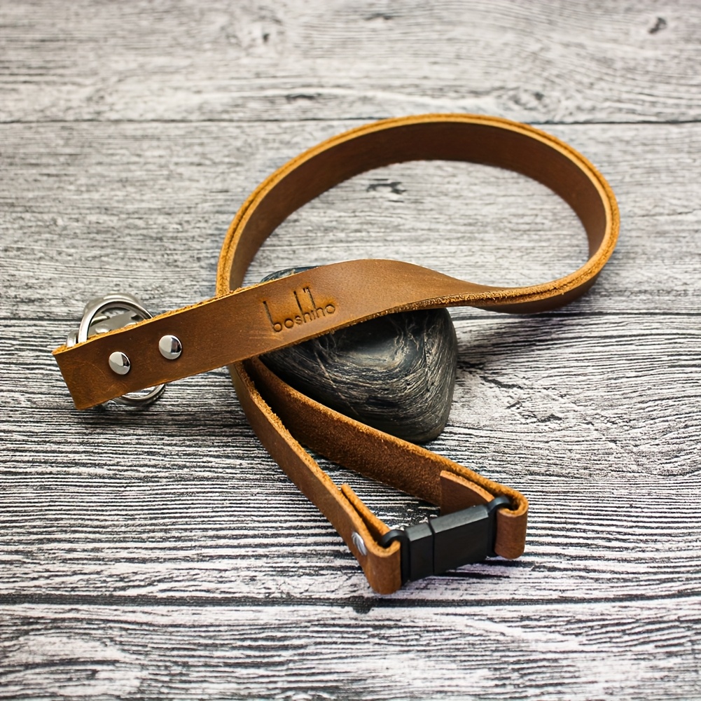Image of 2d Badge Lanyard - Cowhide Genuine Leather Breakaway Neck Lanyard With Safety Breakaway And Metal Hook For Id Badge Holder, Keys, Usb, Cell Phone, Etc B Dark Brown