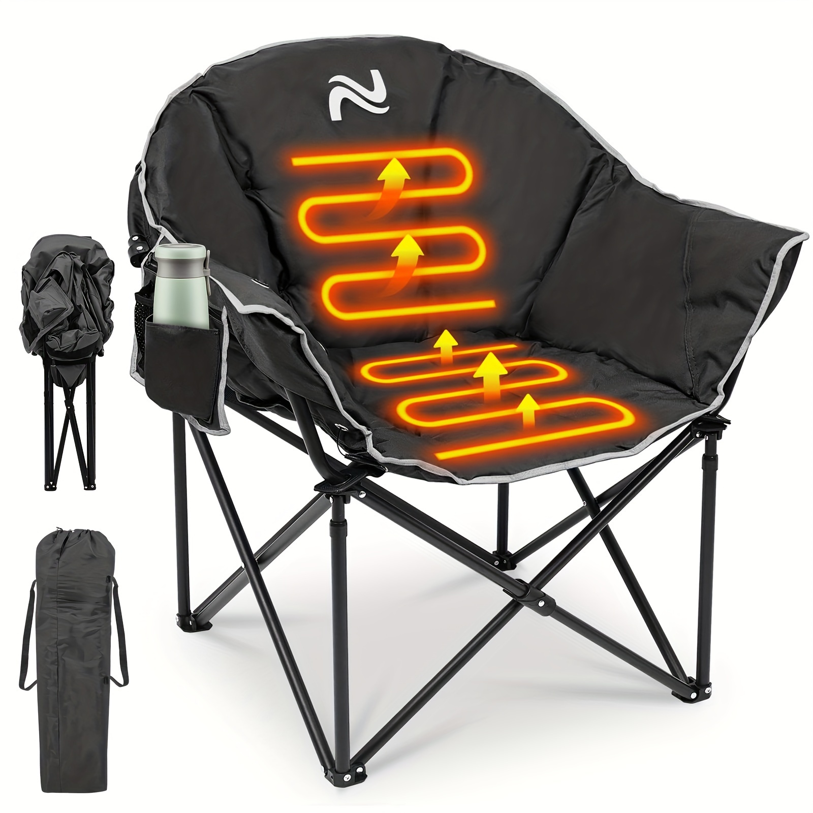 

Mophoto 500lbs Camping Chair, Portable Camping Chairs Sports&outdoor, For Field, Court & Rinkpadded Oversized Folding Chairs Outdoor Sports, Heating Lawn Chair Patio Lounge Chairs For Adults