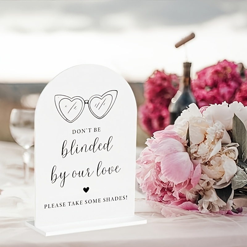 TEMU 2D Plat, 1 stuk, Laat Onze Onze Niet Blinden Liefdesymbool Bruiloft Zonnebril Logo Zomer Bruiloft Verloving Bruidsmeisje Feest Decoratie voor