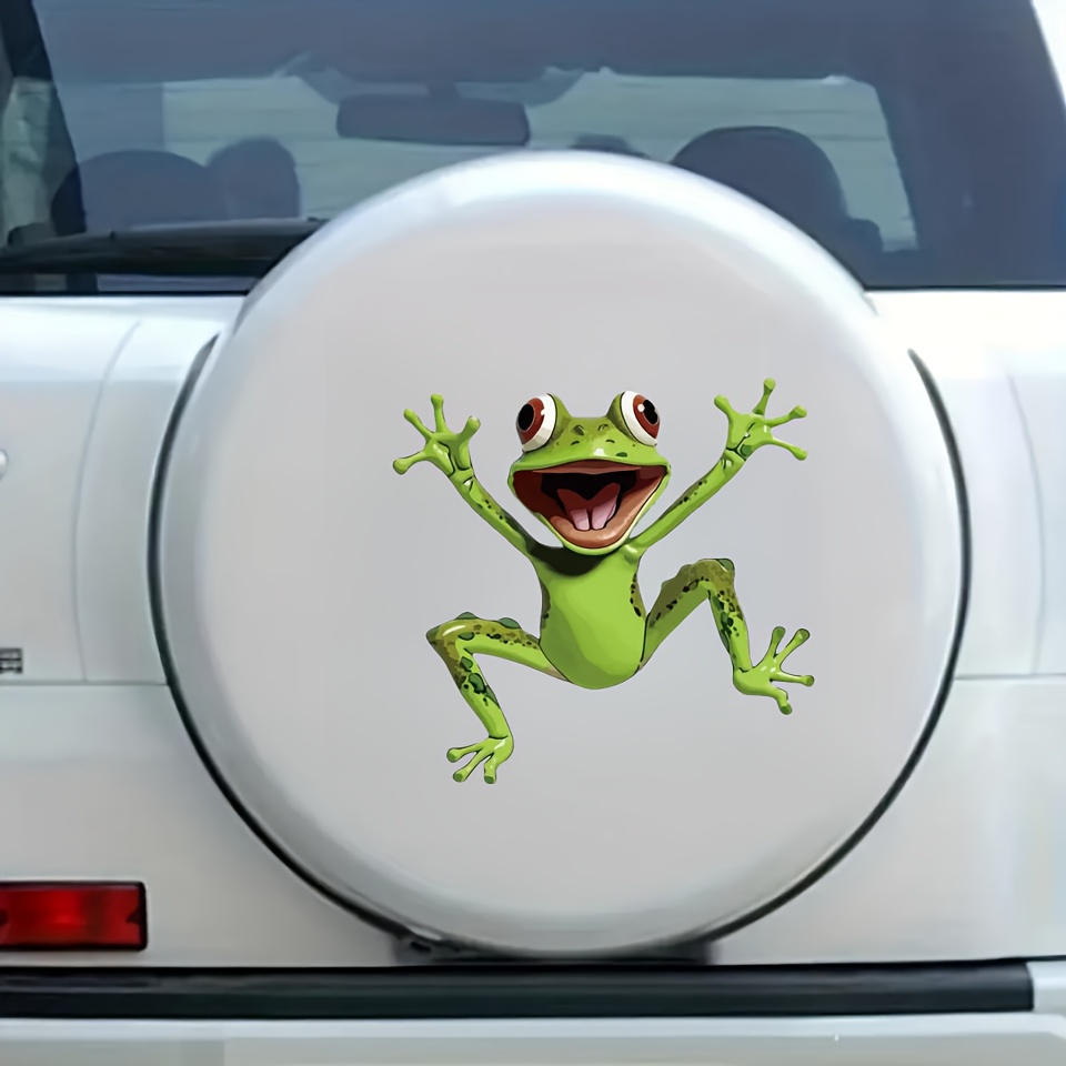 

1pc Green Frog Jumping Funny Car Sticker For Laptop Water Bottle Phone Car Truck Van Motorcycle Vehicle Paint Window