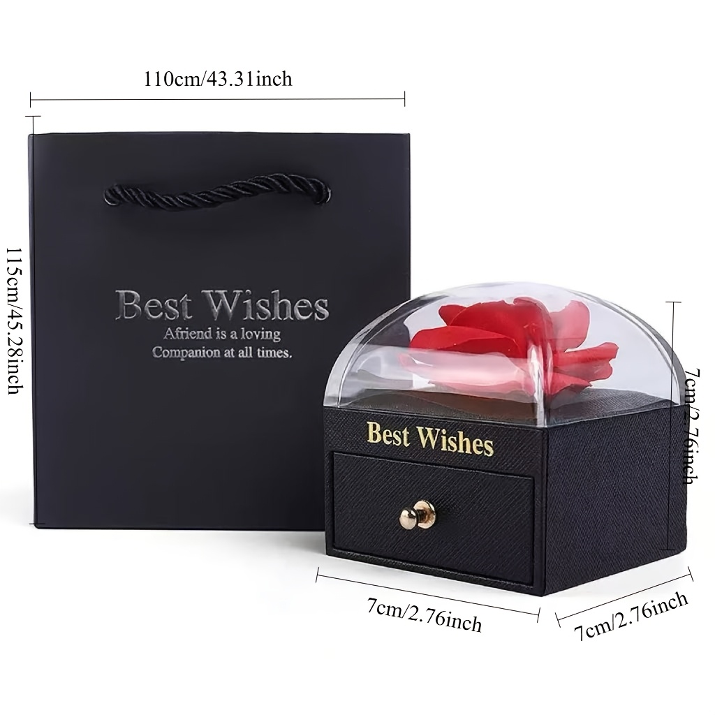 Rose Gift Box with Preserved Flowers