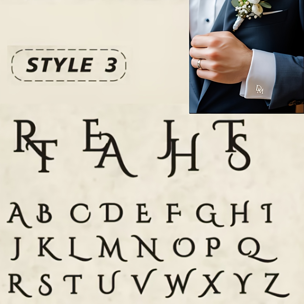 TEMU [customization]customized Personalized Groomsmen Cufflinks, Simple And Elegant Custom Groomsmen Gifts, Initial Cufflinks, Name Cufflinks,
