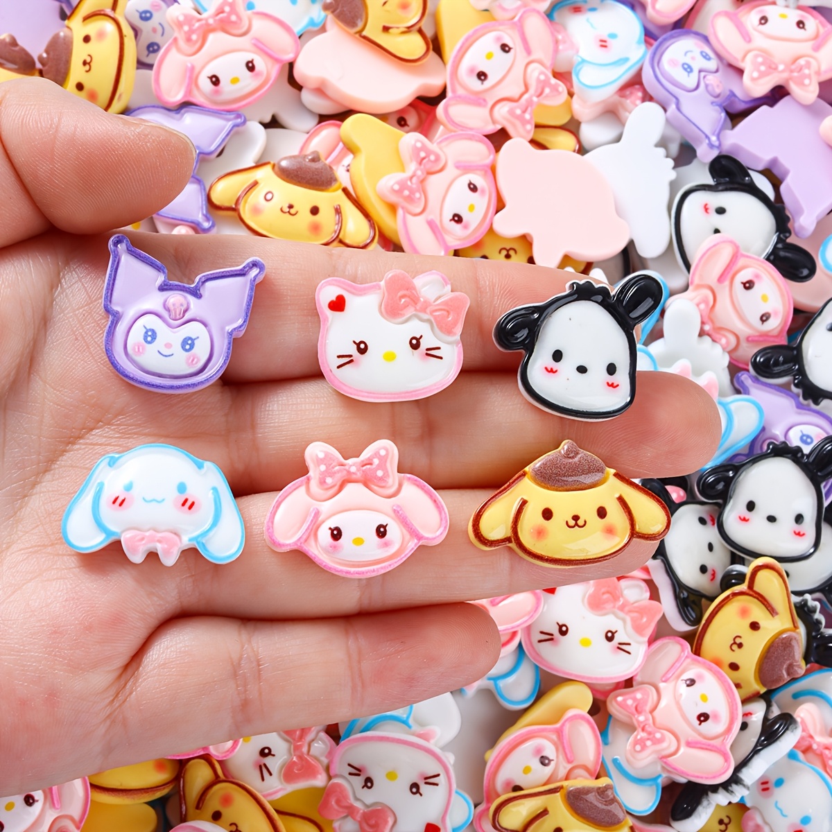 

24pcs Hello Kitty Resin Pendants, Earring Set For Making And Crafts - Sanrio Accessories For Bags, , Used