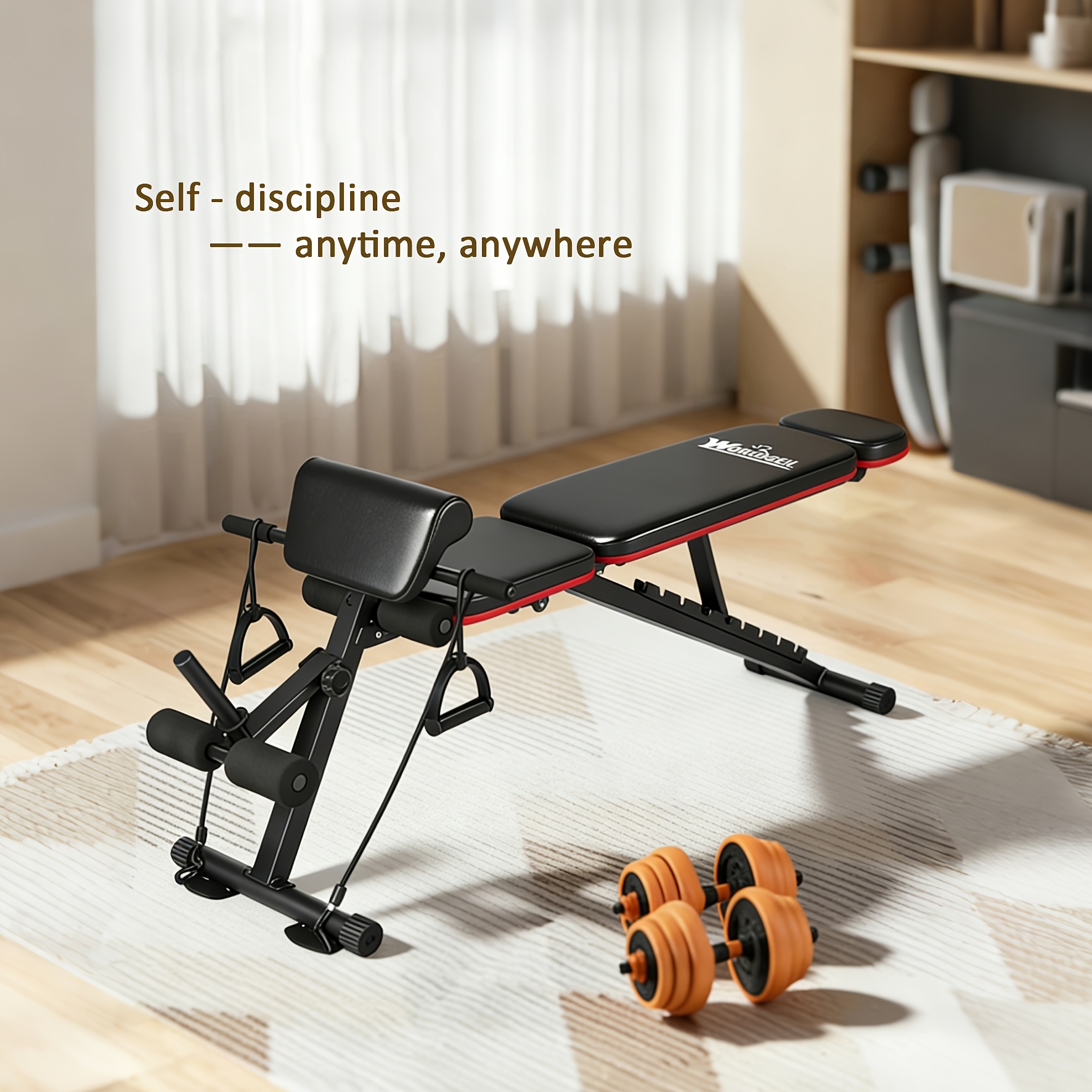 Multi-functional Adjustable Training Bench, Suitable For Full , Foldable, With And Leg Extension Function, Ideal For Home Gym. Training Bench