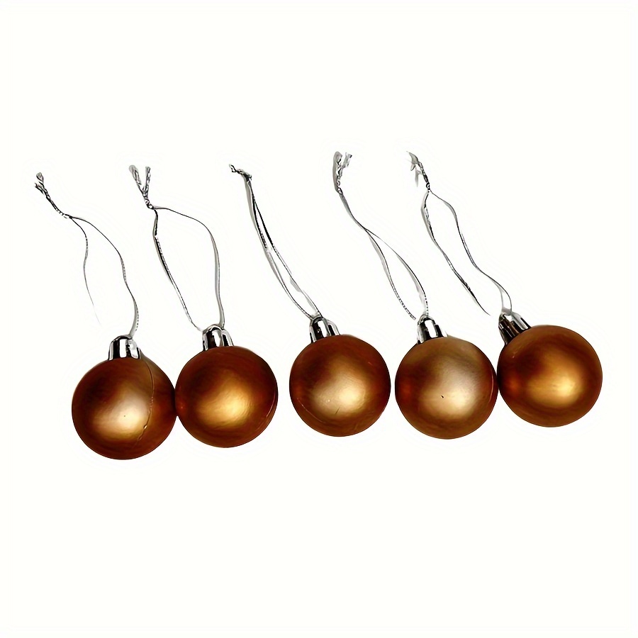 

15 Pcs Coffee Ball Christmas Ornament Set - Classic Style, Christmas Themed, Plastic Material, Round Shape, Hanging Method, No Feathers - Perfect For Festive Decorations