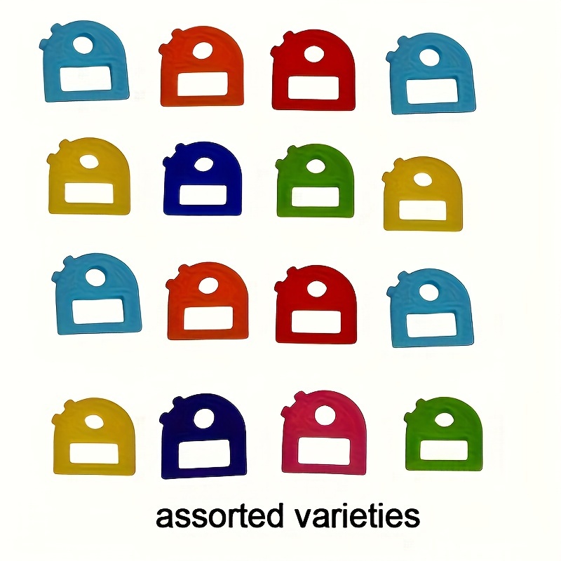16pcs Random Color (8 Keychains, 8 Cards) Labeled Keychains, Compatible With Most Keys, Men's Home Office Organizer Tool&halloween,school Christmas