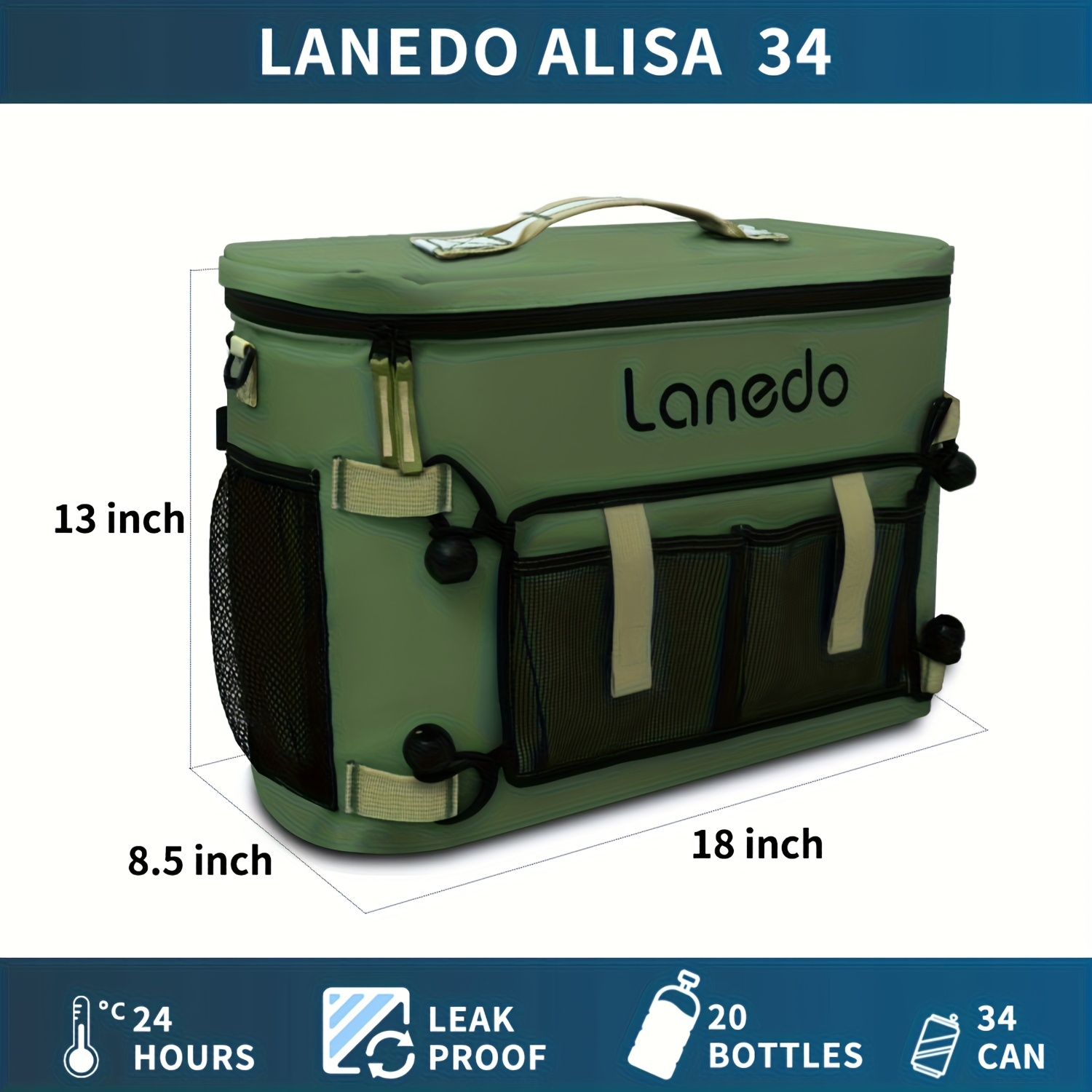 Soft Cooler, Insulated Cooler Bag Leakproof Ice Chest Box, Lightweight Camping Cooler for Outdoor, Beach, Picnic, Party, Fishing, Camping, Travel, Floating, Birthday Present, Corporate Gifts