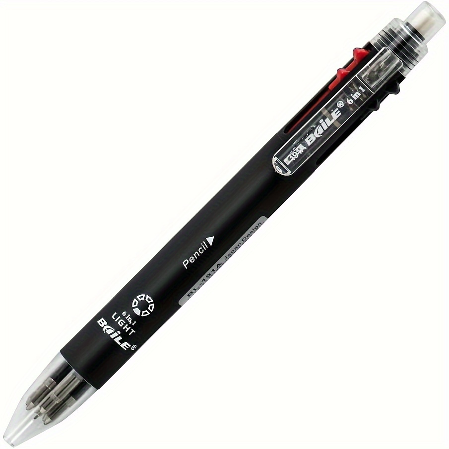 

Stylo à bille rétractable 0.5mm à séchage rapide 6 couleurs avec gomme supérieure, stylo à bille liquide multicolore, adapté pour scolaire et de