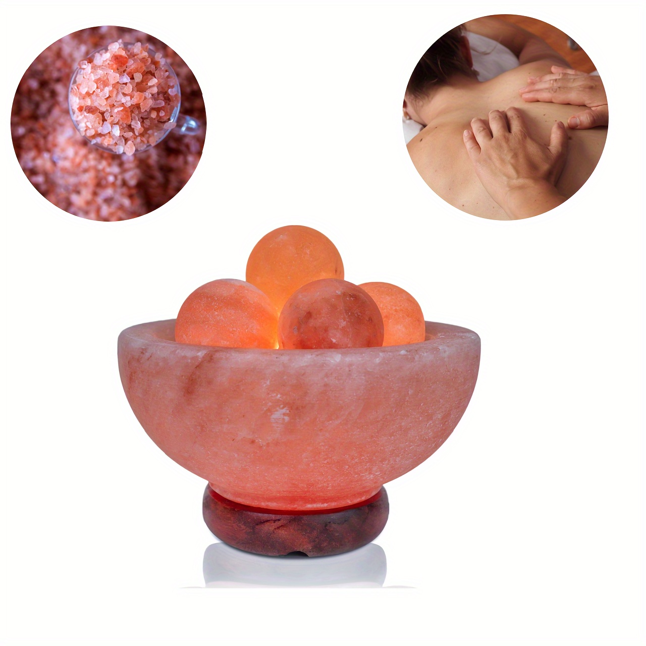 

Salt Massage Ball - 1pc, Hand Carved, Natural Stone Spa Massage Tool, Skin-safe, Scratch-resistant Portable Stone