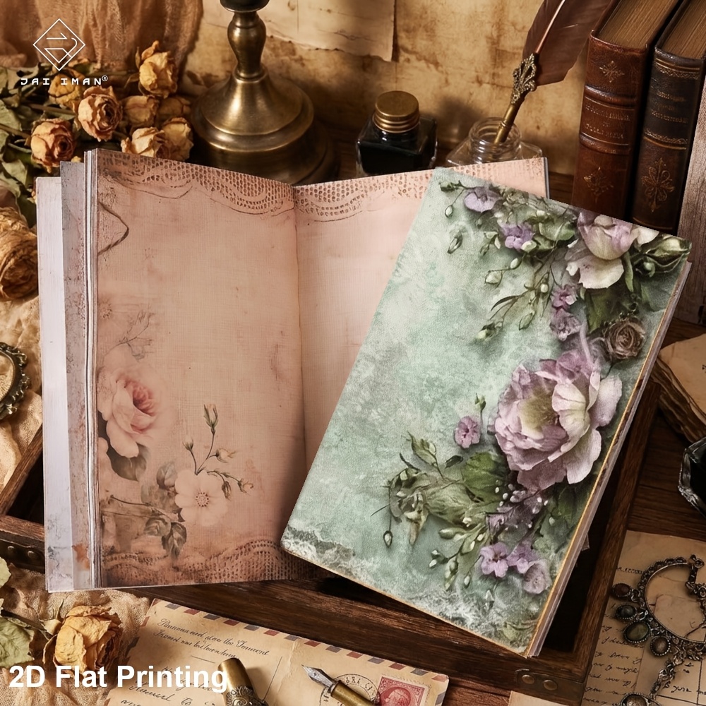 TEMU Jai Iman 96 Pages (non-repeating Patterns) A5 Size Notebook With Shabby Chic Floral Lace Patterns, For To-do List Notepad, Memobook, Social