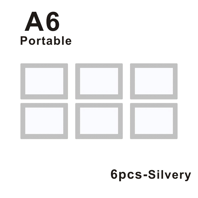 TEMU Set Of 6 A6 Magnetic Photo Frame Stickers That Are Easy To Remove, Carry, And Use Multiple Times, Perfect For Home, Living Areas, Offices, And