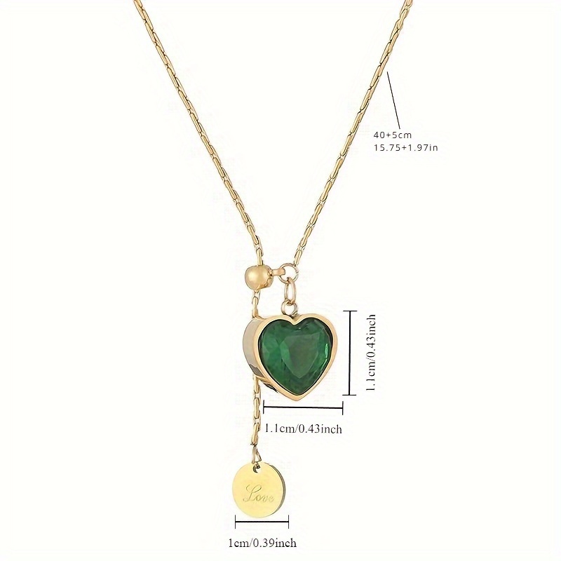 Adjustable Heart CZ Necklace Tassel LOVE Pendant