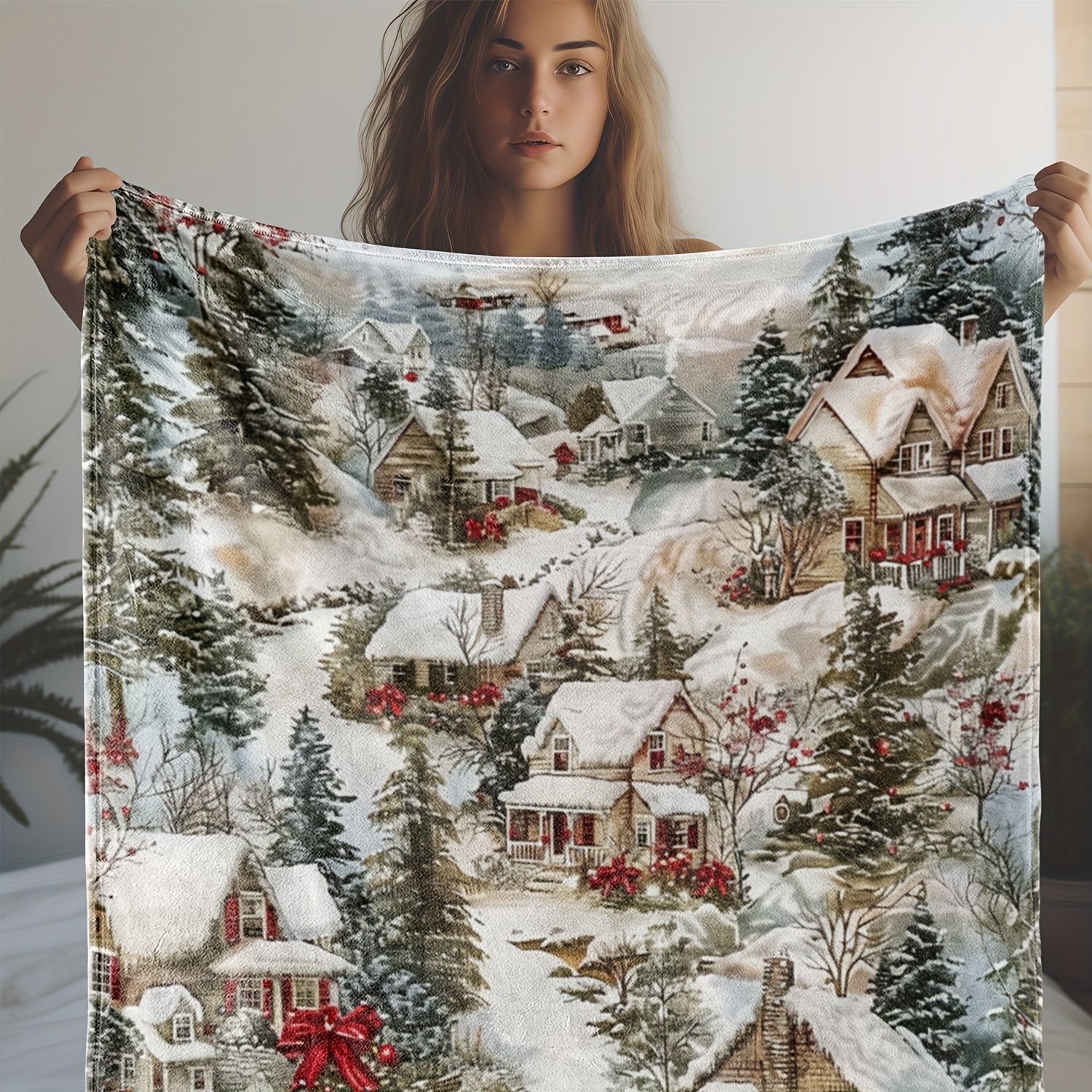 

Vintage Scene Flannel Throw Blanket – Warm Multipurpose – Ideal For Sofa, Bed, Office, Camping & Travel – Polyester, Knitted , 59x78.7 Inches