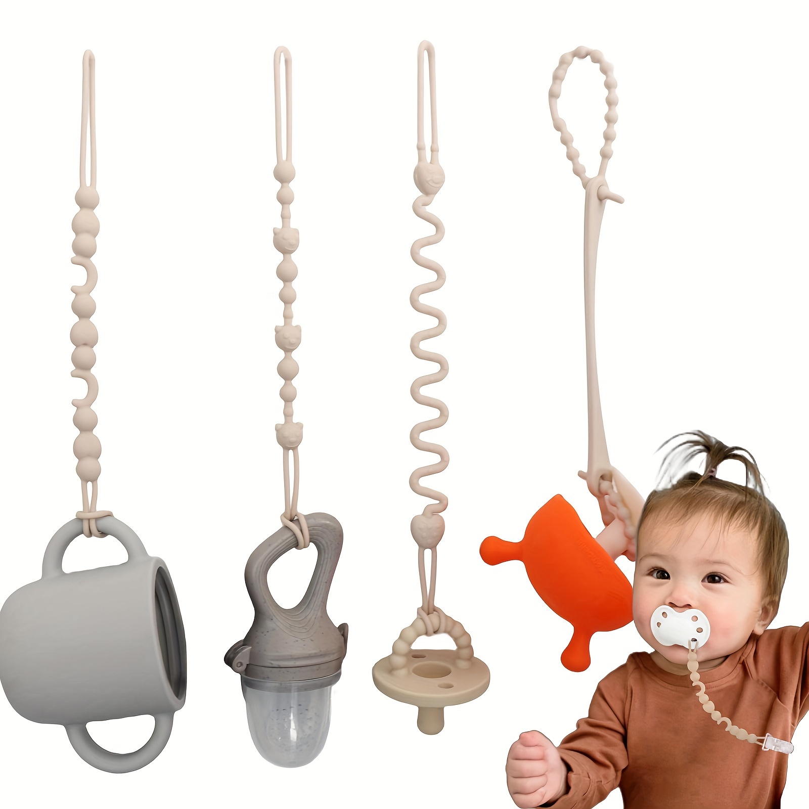Chaînes en bois pour poussette hêtre pour bébé, chaînes suspendues pour  bébé en bois de hêtre