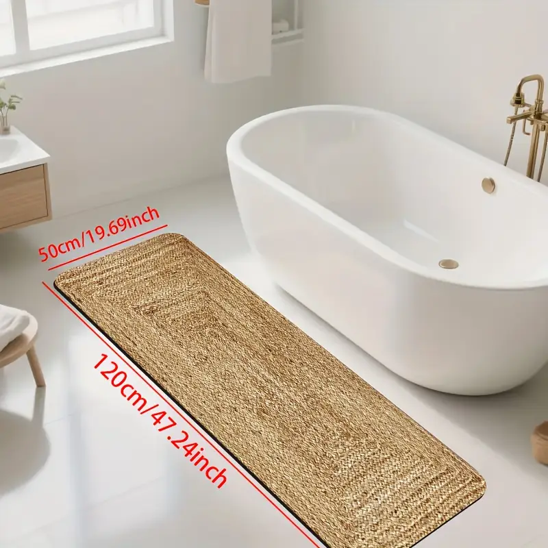 1pc diatomite bath mat retro texture print design quick dry non slip absorbent floor mat soft and comfortable for bathroom shower room laundry room bedroom doorway kitchen rug rv bathroom Product details 7