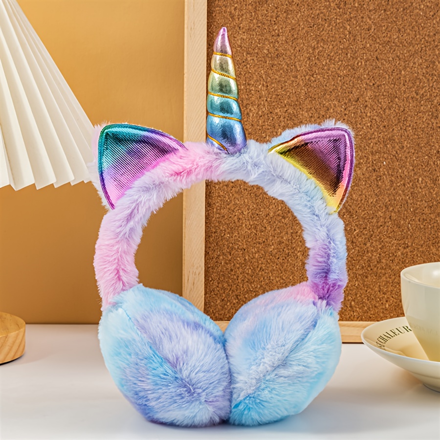 E-shop Winter Einhorn Ohrenschützer Warme Ohrenschützer mit Pailletten, Süße Ohrschützer Warme und Kühle Plüsch Ohrenschützer