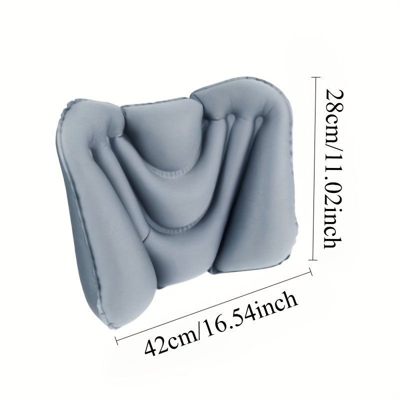 TEMU Portable Inflatable Lumbar Pillow - Suitable For Long-distance Flights, Car Use, And Office Work, Travel Mat For Camping And Outdoor Activities,