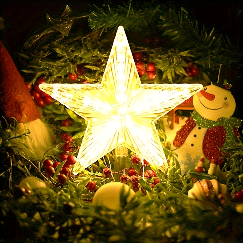 TEMU Étoile de d'arbre de Noël, Lampe LED décorative de d'arbre , de chaude douce, Lampe décorative de Noël, Convient pour arbre de Noël d'intérieur,