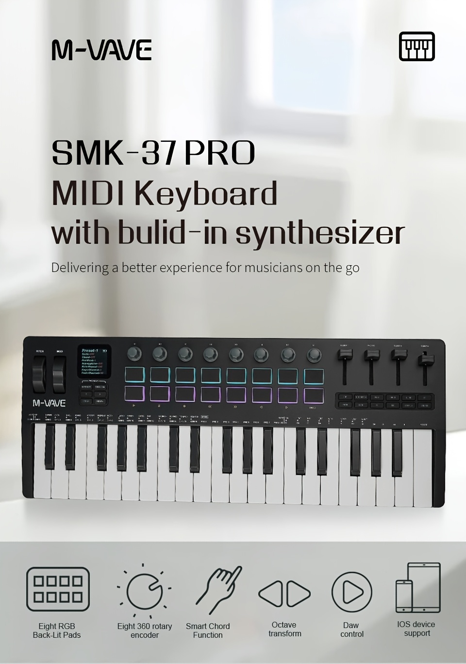 m smk 37 pro 37 key wireless midi controller - Temu