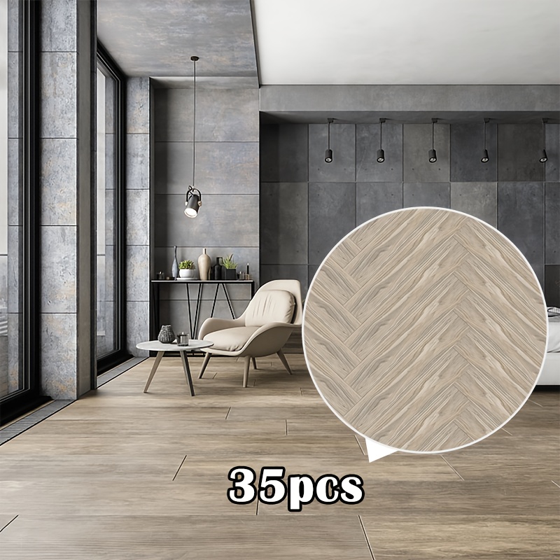 Pvc Floor Covering , Laminate Flooring Planks, 53/35/17pcs Pvc Self-adhesive Floor Covering, 2mm Thick Wood Grain, Diy Peel And Stick Tile, For Bathroom Room Hallway, Multiple Patterns