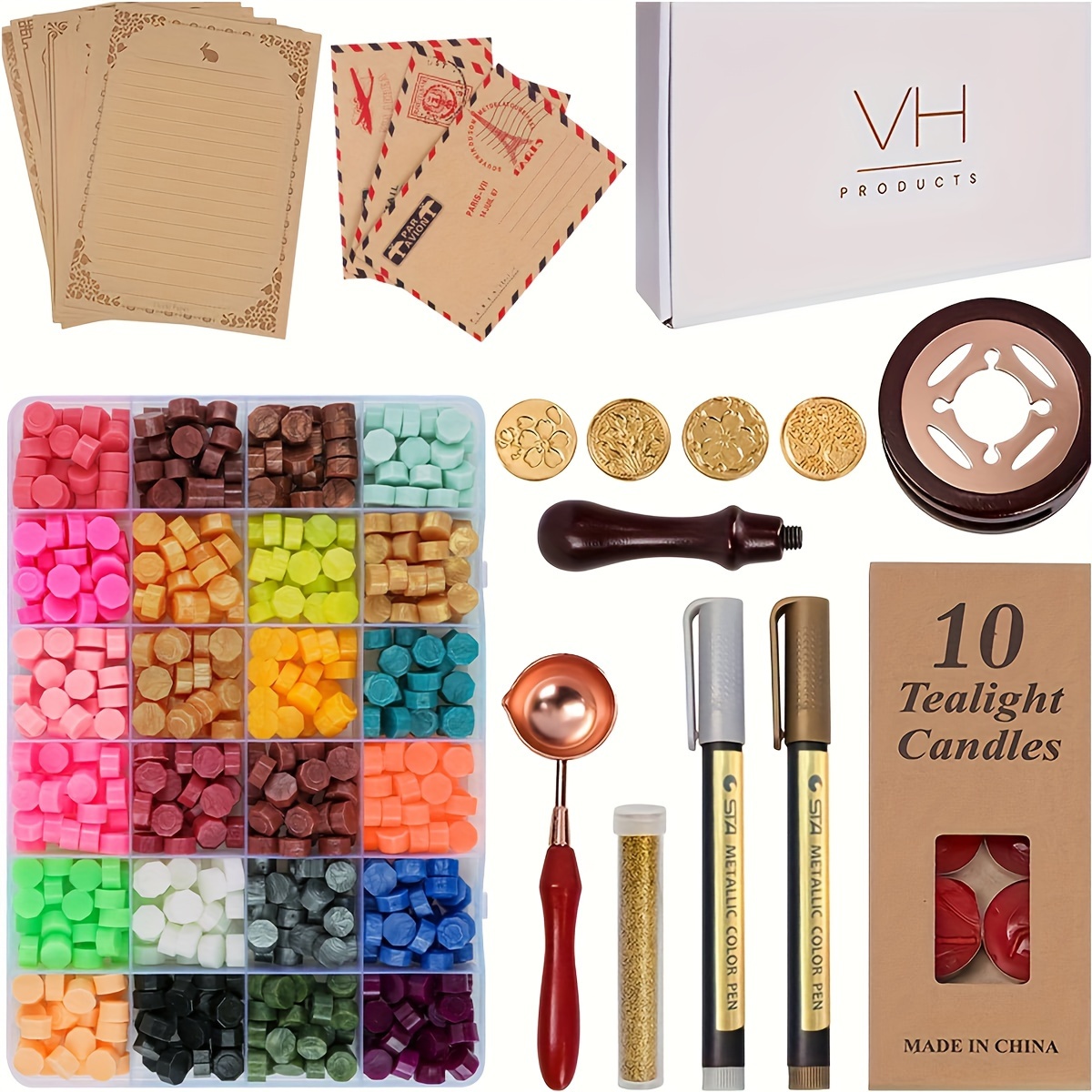 

1 Set Of Wax Sealing Set, 24 Wax , Wax Spoon And , Wax Sealing Set, For Diy Crafts, Packaging, Sealing, , Decoration Set Organization, &