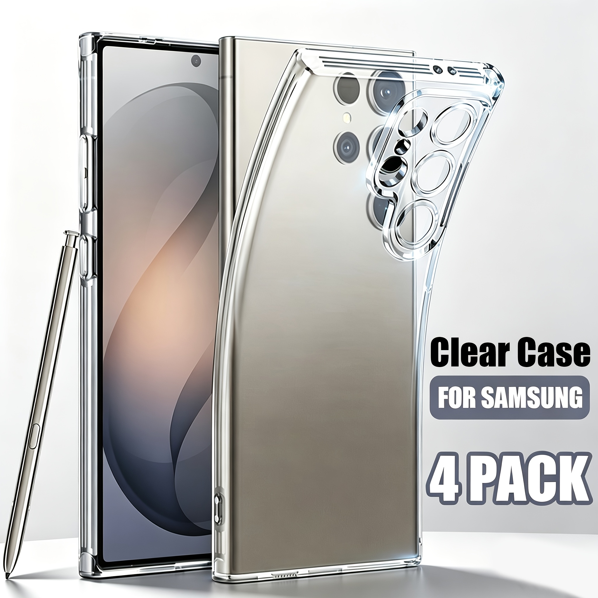 TEMU Phone Case - 4pcs Phone Case For Edge Fe Plus Shockproof Ultra-transparent Tpu Soft Case