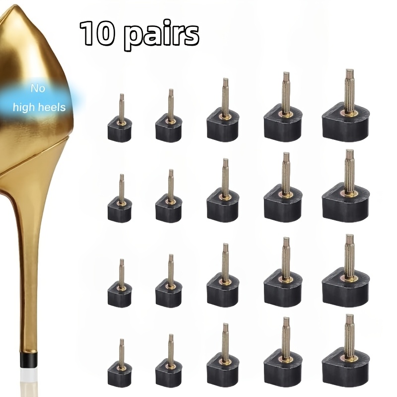 TEMU High Heel Heel Replacement Kit, Replacement And Repair, U-shaped Kit Of 10 Pairs, 5 Sizes. Black, Beige, Transparent, U-shaped Women's Shoes