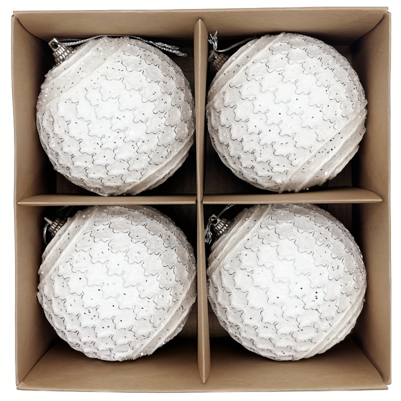 4pcs Gift Box Christmas Ball Decorations, Christmas Tree Ball, Used For Christmas Tree Wedding Party Holiday Decorations