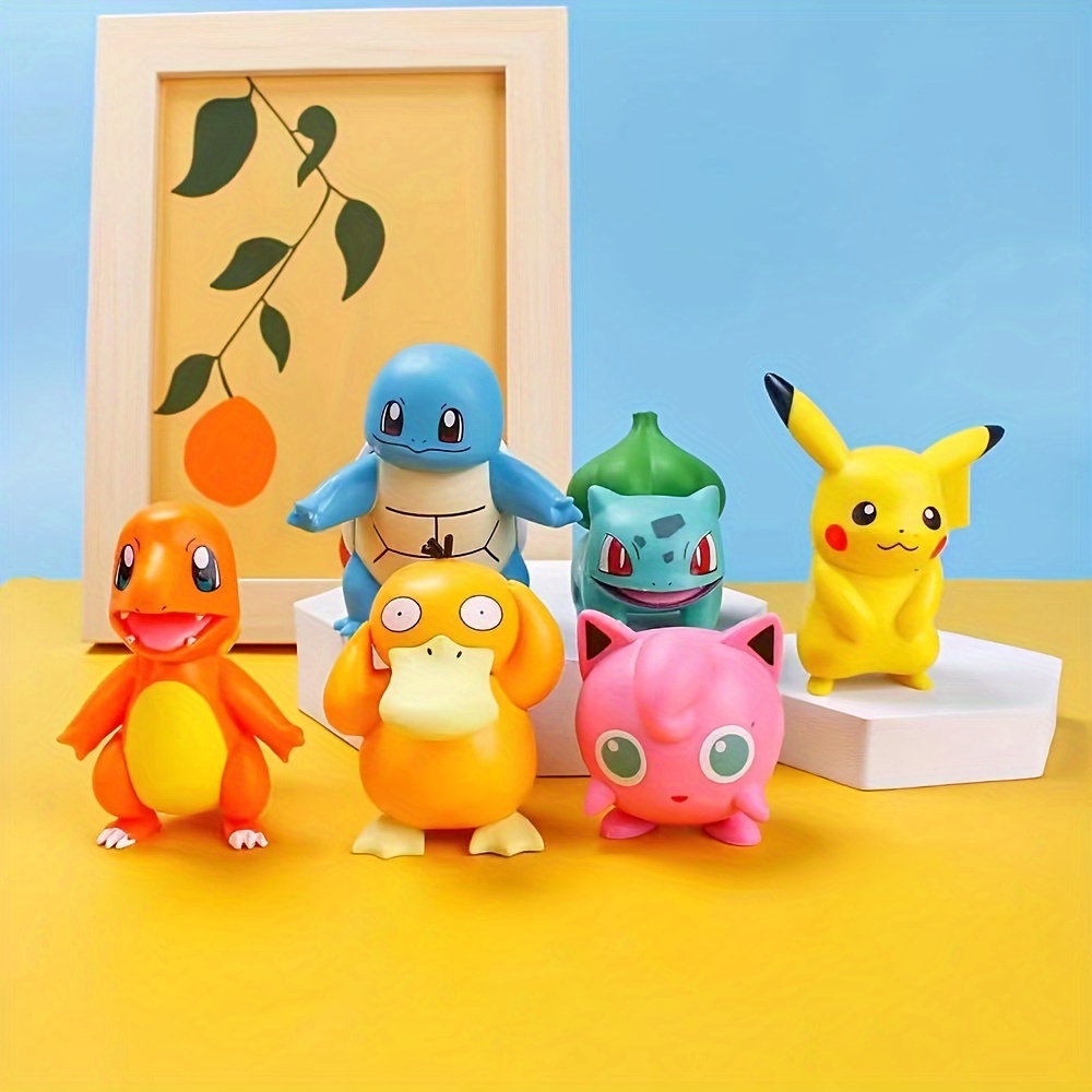 Figuras de acción de Pokémon, juguetes de Pikachu, modelo Charmander,  Psyduck, Squirtle, Jigglypuff, Bulbasaur, Kawaii, coleccionable, regalo  para niños