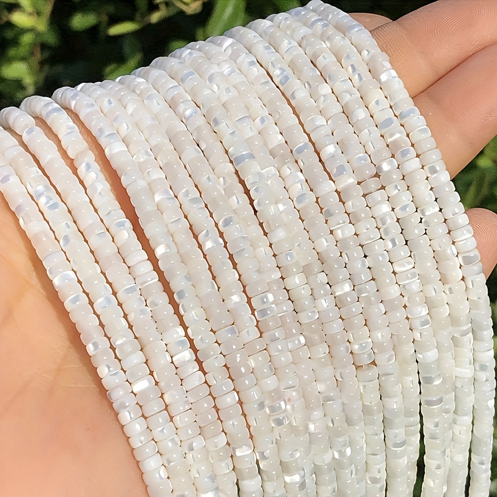 

Eleanbeads Natural Shimmering White Heishi Shell Beads, 2x4mm Size, 185 Count, Diy Jewelry Making Supplies For Necklaces And Earrings